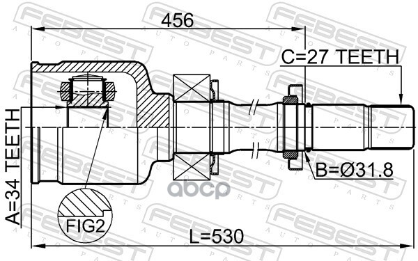 Шрус внутренний правый 34X31X27 Febest арт. 3511NL32WDATRH