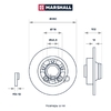 Тормозной диск задн. Nissan Primastar 01-, Opel Vivaro A 01-, Renault Trafic II 01- MARSHALL арт. M2000542