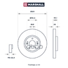 Тормозной диск передн. Hyundai Santa Fe II 09-, Kia Sorento II 09- (M2000455) MARSHALL арт. M2000455