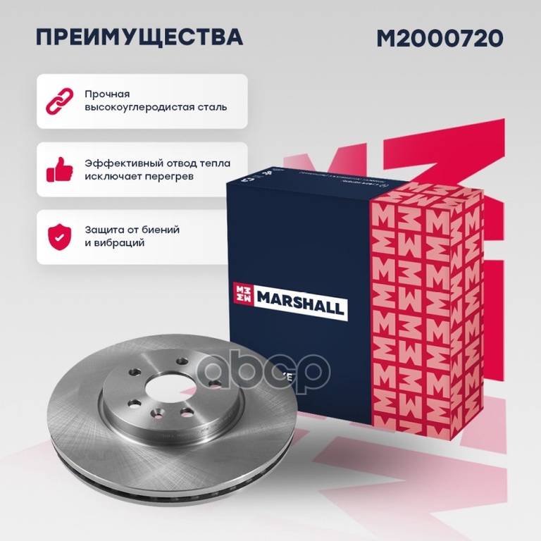 Тормозной диск передн. Opel Mokka 12- (M2000720) MARSHALL арт. M2000720