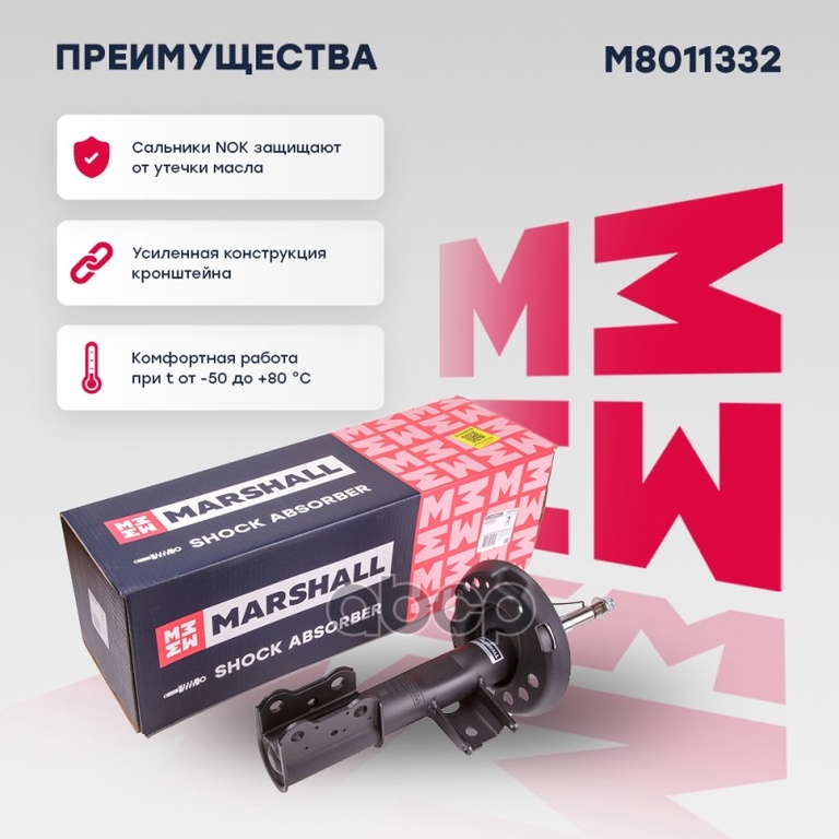 Амортизатор газ. передн. прав. MB A-Class (W176) 12- / B-Class (W246) 11- / CLA (C117, X117) 13- MARSHALL арт. M8011332