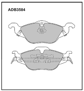 Колодки тормозные дисковые перед OPEL ASTRA Allied Nippon ADB3584