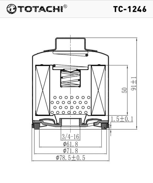 Фильтр масляный TOTACHI TC1246 030 115 561 AB MANN W 712/52