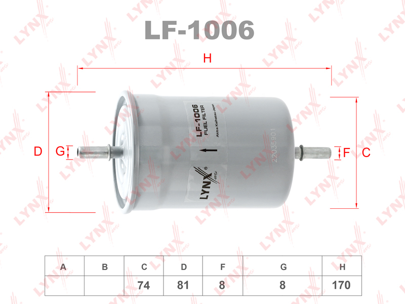 Фильтр топливный LYNXauto LF1006