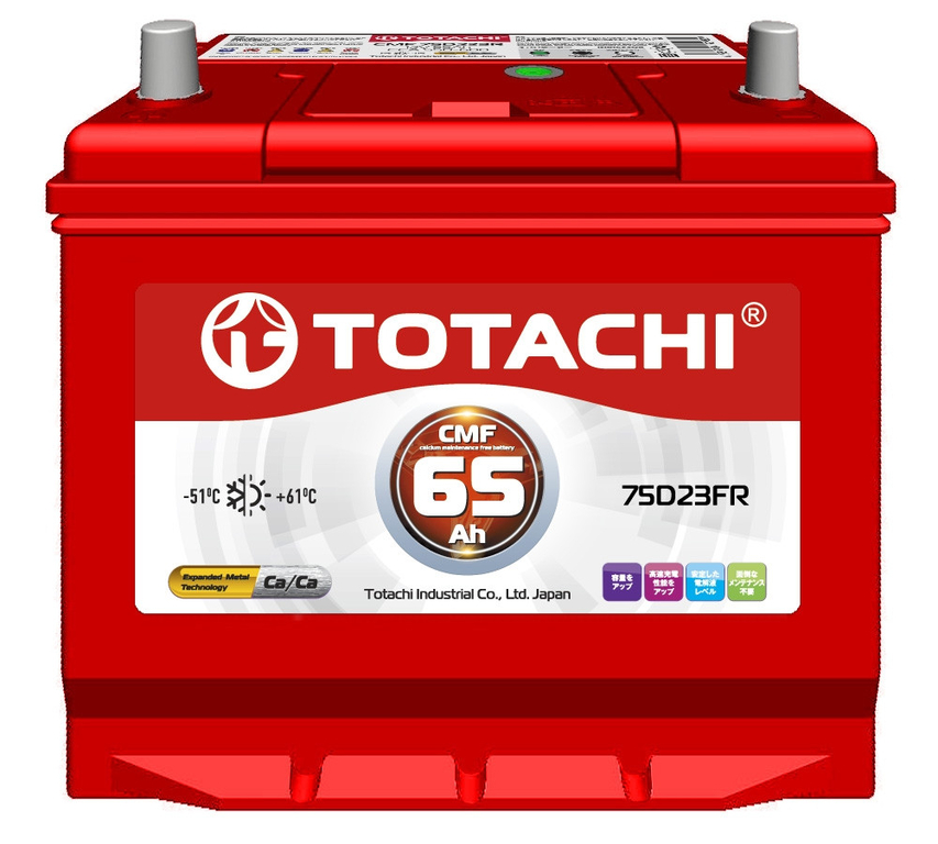 Аккумуляторная батарея АКБ TOTACHI CMF 75D23FR 65A/ч поляр.прямая
