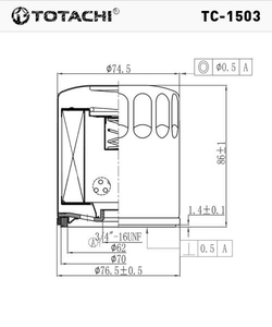 Фильтр масляный TOTACHI TC1503 FORD TOYOTA