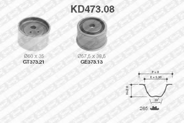 Комплект ремня ГРМ SNR KD473.08