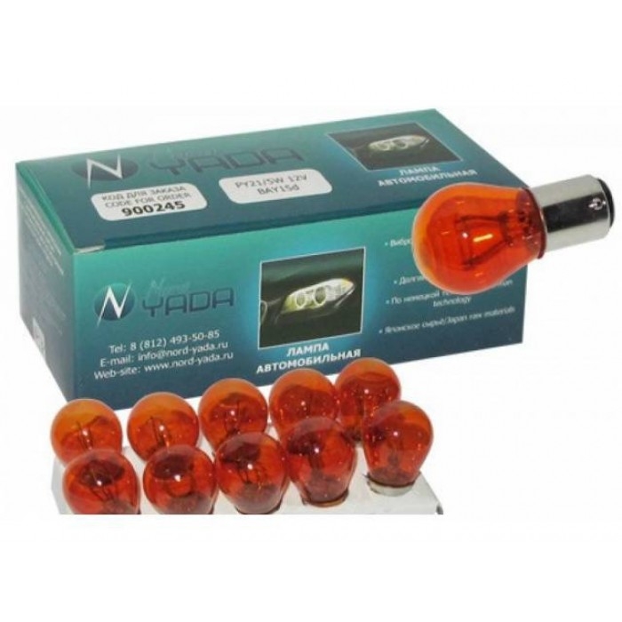 Лампа подсветки PY21/5W 12V 21/5W NORD YADA указат. поворота, габариты, желтая