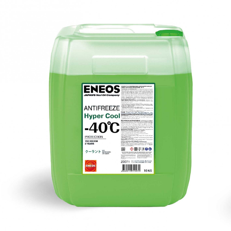 Антифриз ENEOS G11 Hyper Cool -40°C 10кг зелёный Z0071