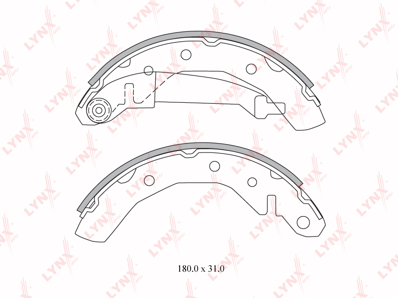 Колодки тормозные барабанные Зад DAEWOO MATIZ LYNXauto BS-1801