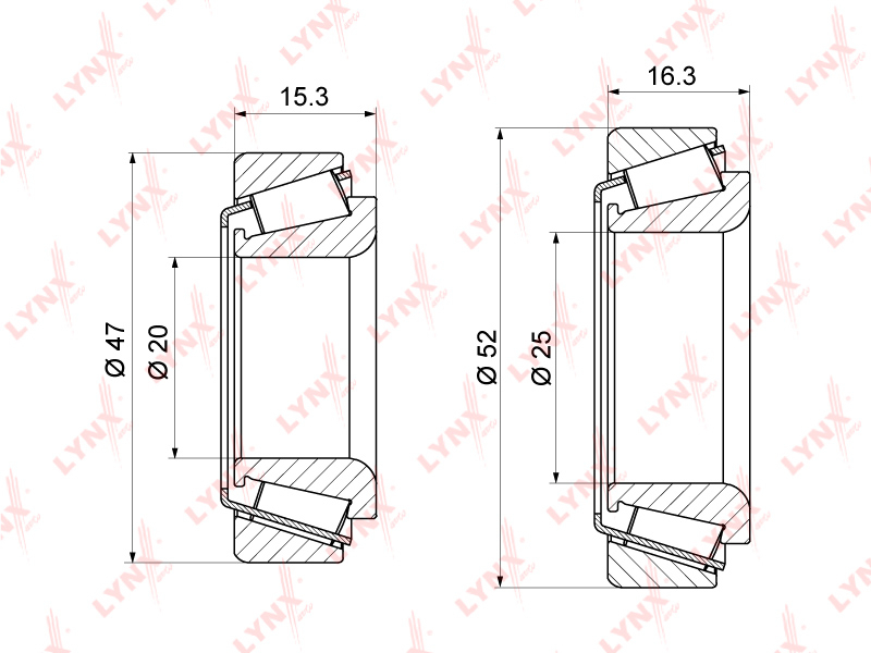 Подшипник ступицы колеса к-т 2шт. Зад DAEWOO MATIZ LYNXauto WB-1243