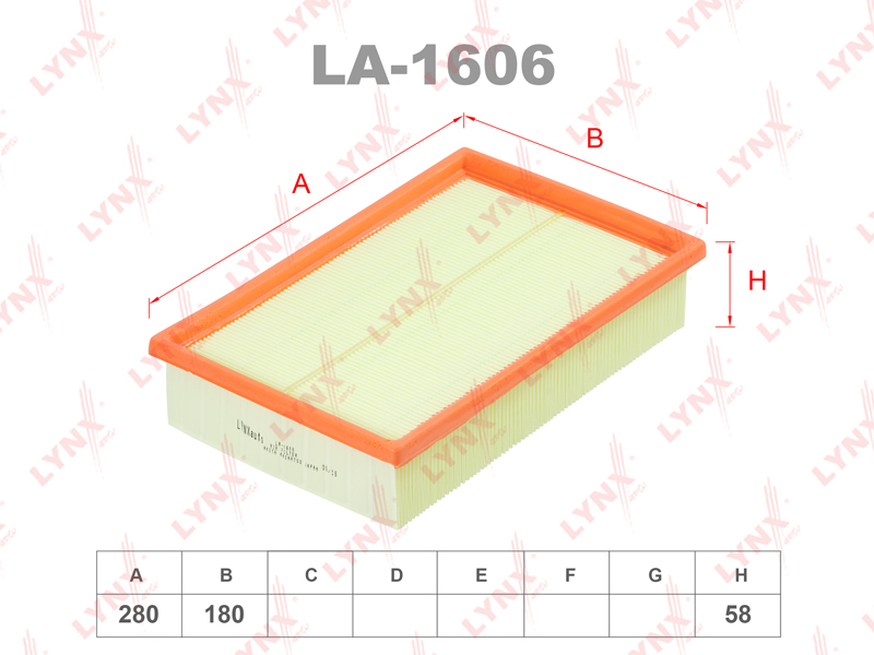 Фильтр воздушный LYNXauto LA-1606