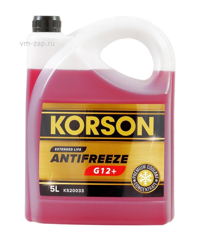 Антифриз KORSON KS20073 G12+ -36 красный 5л
