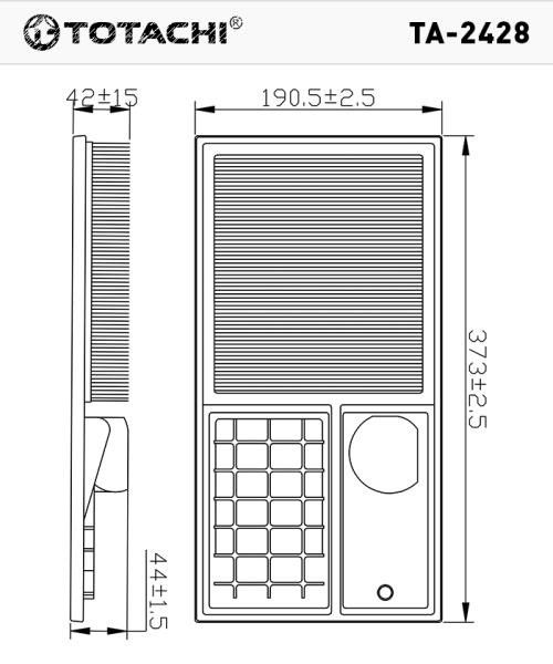 Фильтр воздушный TOTACHI TA2428 POLO, RAPID