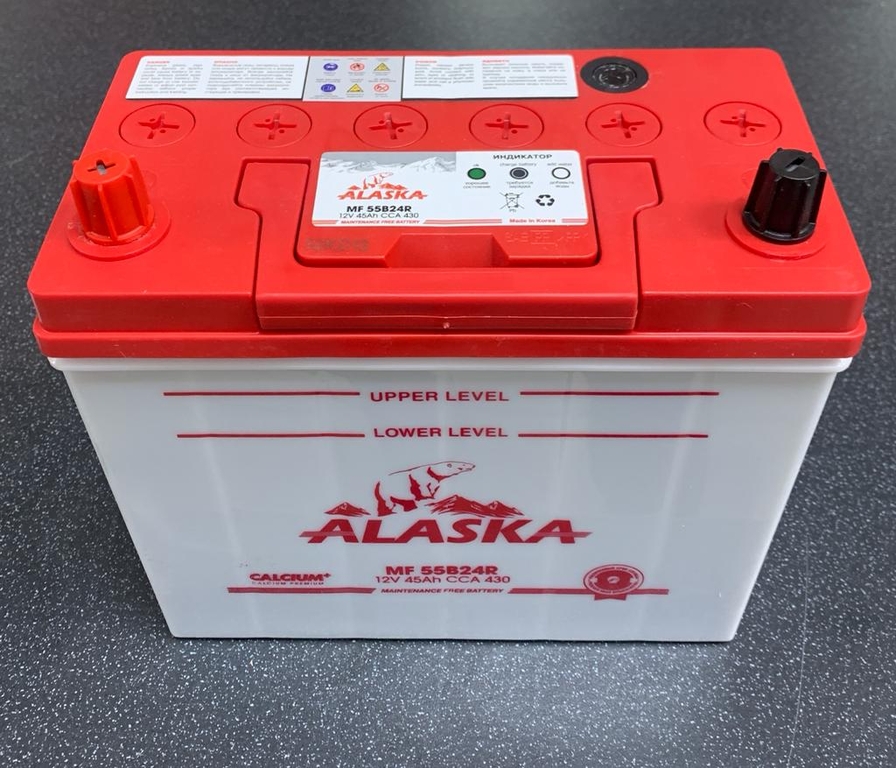 Аккумуляторная батарея ALASKA 8808240010474 MF 45A/ч CCA 430A 55B24R 234/127/220 calcium+