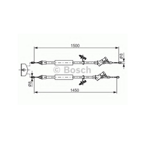 Трос стояночного тормоза FORD FOCUS 2 BOSCH 1987477222