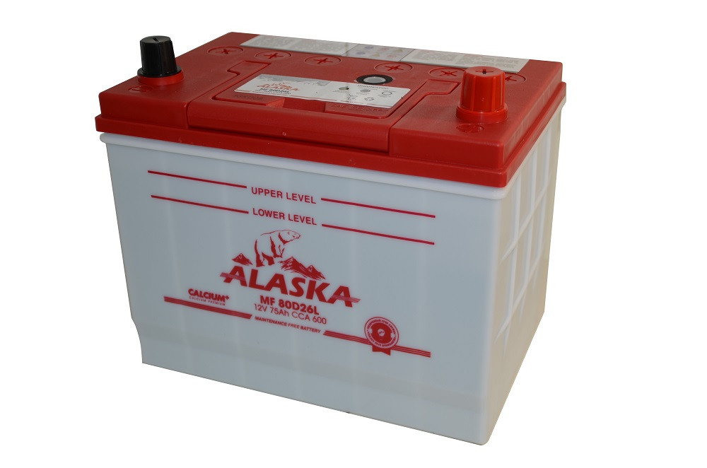 Аккумулятор ALASKA MF 75А/ч ССА600А Обслуживаемый Обратная полярность 80D26L calcium + 8808240010504