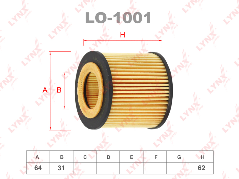 Фильтр масляный (вставка) SKODA FABIA 1.2 Volkswagen Polo 1.2 LYNXauto LO-1001 OEM 03D198819A