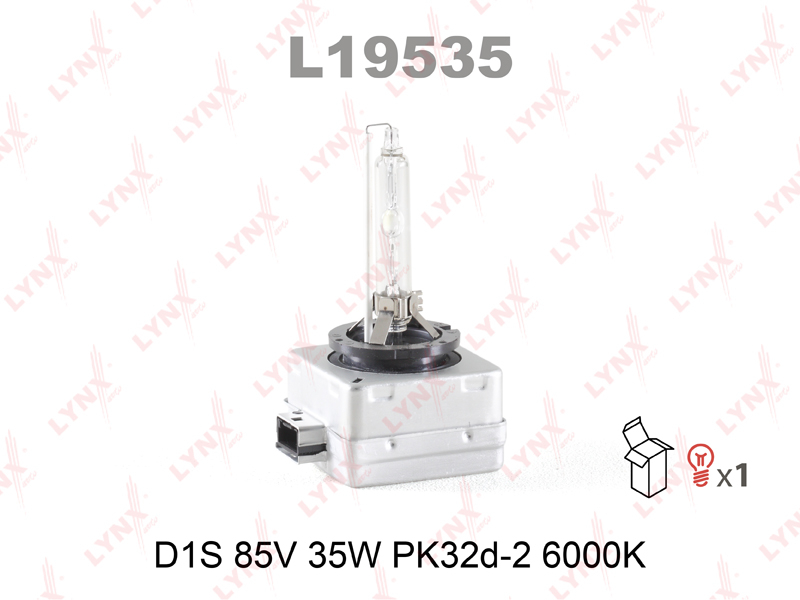 Лампа D1S 12V 35W PK32d-2, 6000K LYNXauto L19535