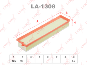 Фильтр воздушный CITROEN C4 PEUGEOT 206 307 308 PARTNER LCV LYNXauto LA-1308 OEM 1 444.FE