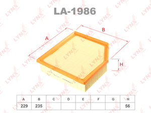 Фильтр воздушный LEXUS GS TOYOTA RAV4 LYNXauto LA-1986