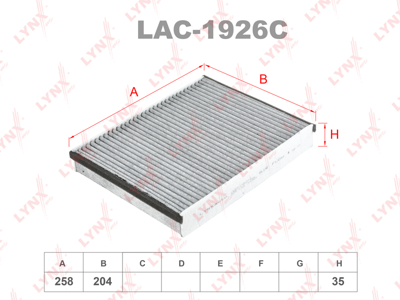 Фильтр салона угольный LYNXauto LAC-1926C 