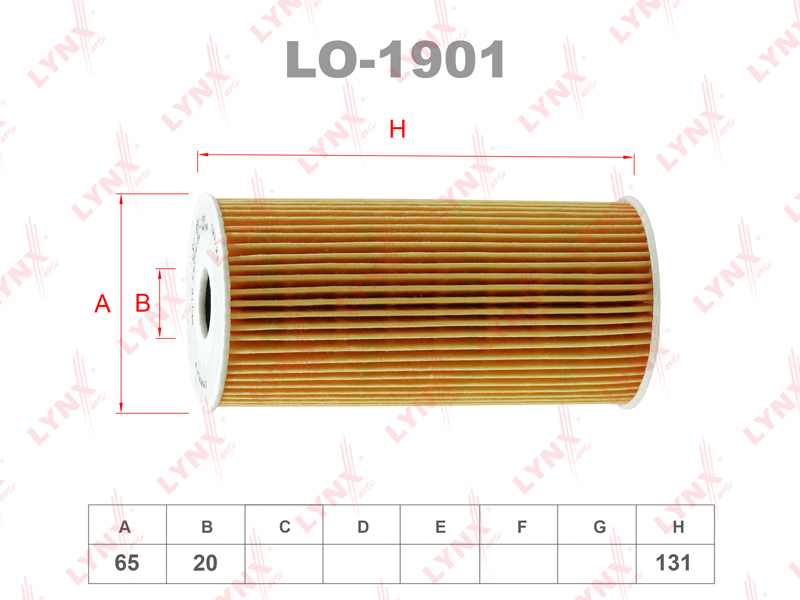 Фильтр масляный (вставка) LYNXauto LO-1901 HYUNDAI Santa Fe KIA SORENTO OEM 26320-2F100