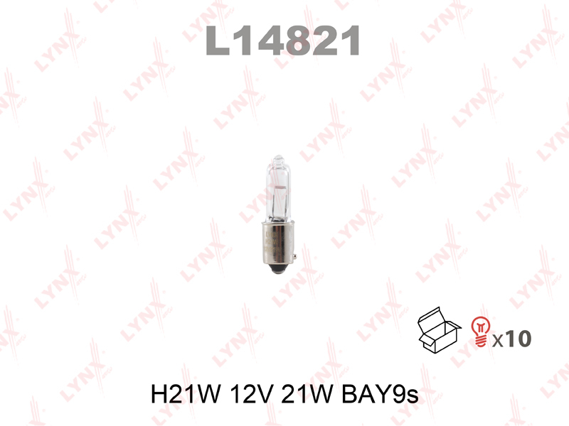 Лампа H21W 12V BAY9S LYNXauto L14821