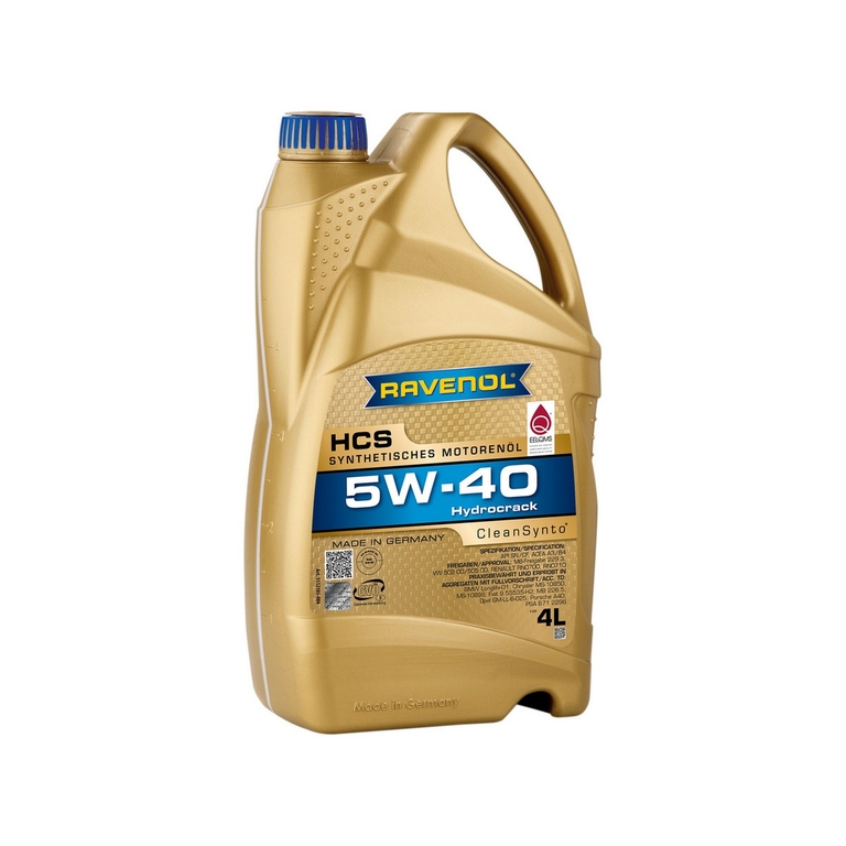 Моторное масло Ravenol HCS 5W-40 SN/CF A3/B4 синтетическое 4л 111210500401999