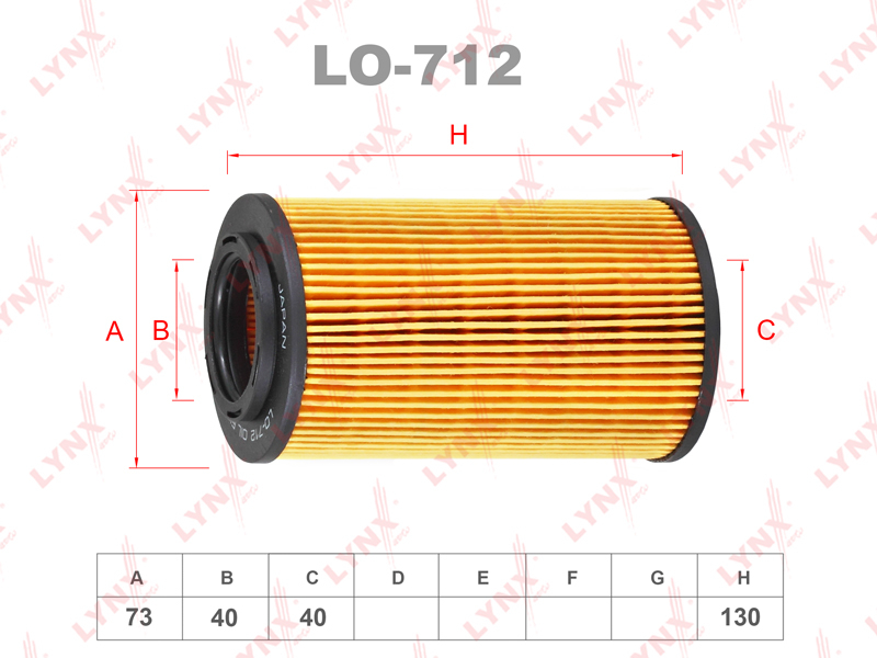 Фильтр масляный (вставка) HYUNDAI GENESIS SONATA LYNXauto LO-712 OEM 26320-3C100