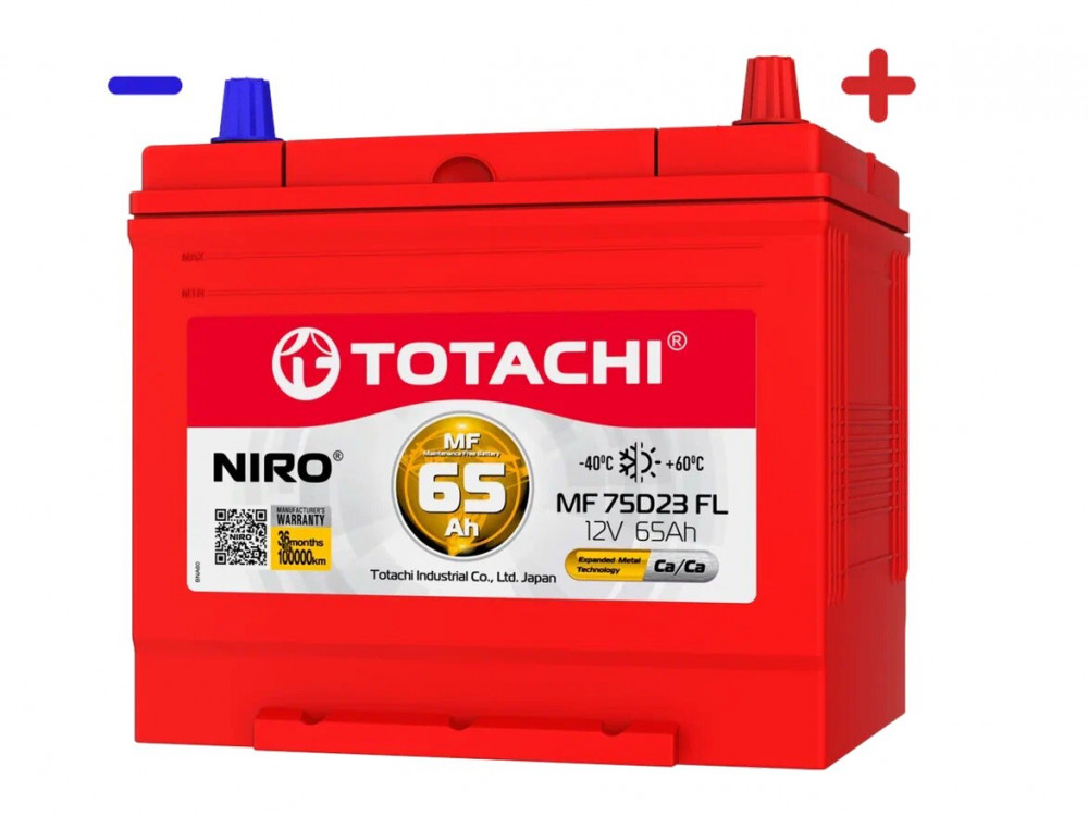 Аккумулятор TOTACHI KOR CMF 65 а/ч 75D23 FL 90465