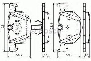 Колодки тормозные дисковые Зад BMW 7 Bosch 0986494286