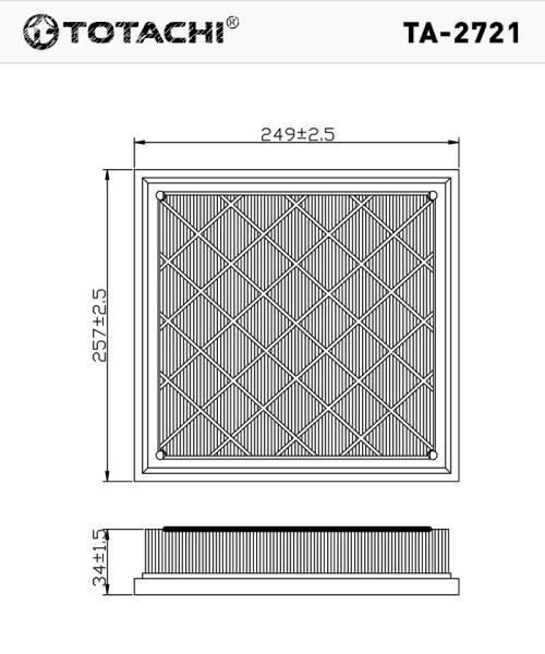 Фильтр воздушный TOTACHI TA2721 CRUZE LACETTI