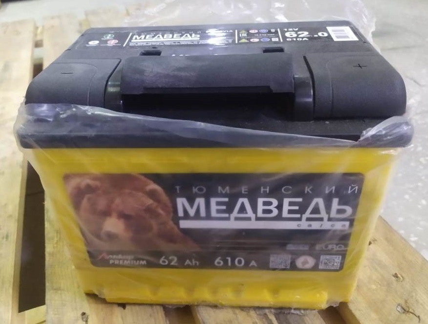 Аккумулятор 62 а/ч Тюменский медведь 610A прямая полярность 242*175*190
