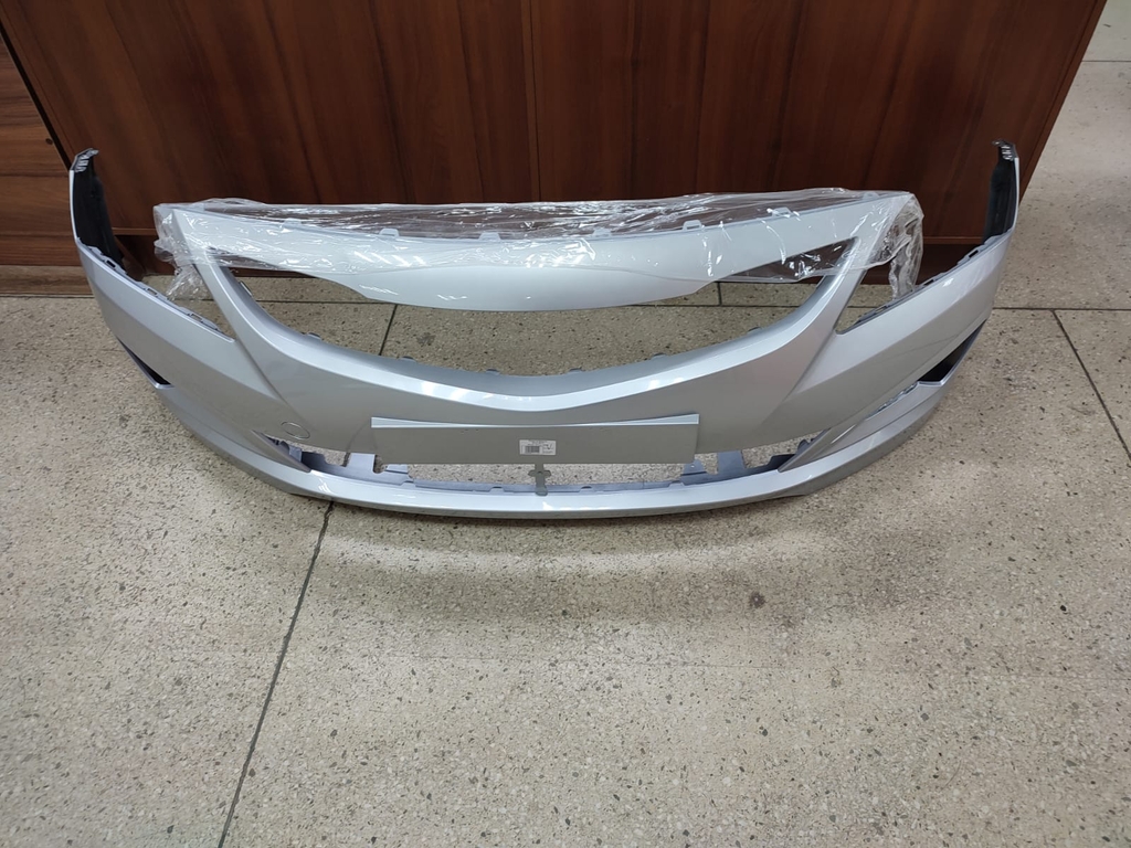 Бампер HYUNDAI SOLARIS передний ТехноПласт Sleek Silver RHM 2014-2017 