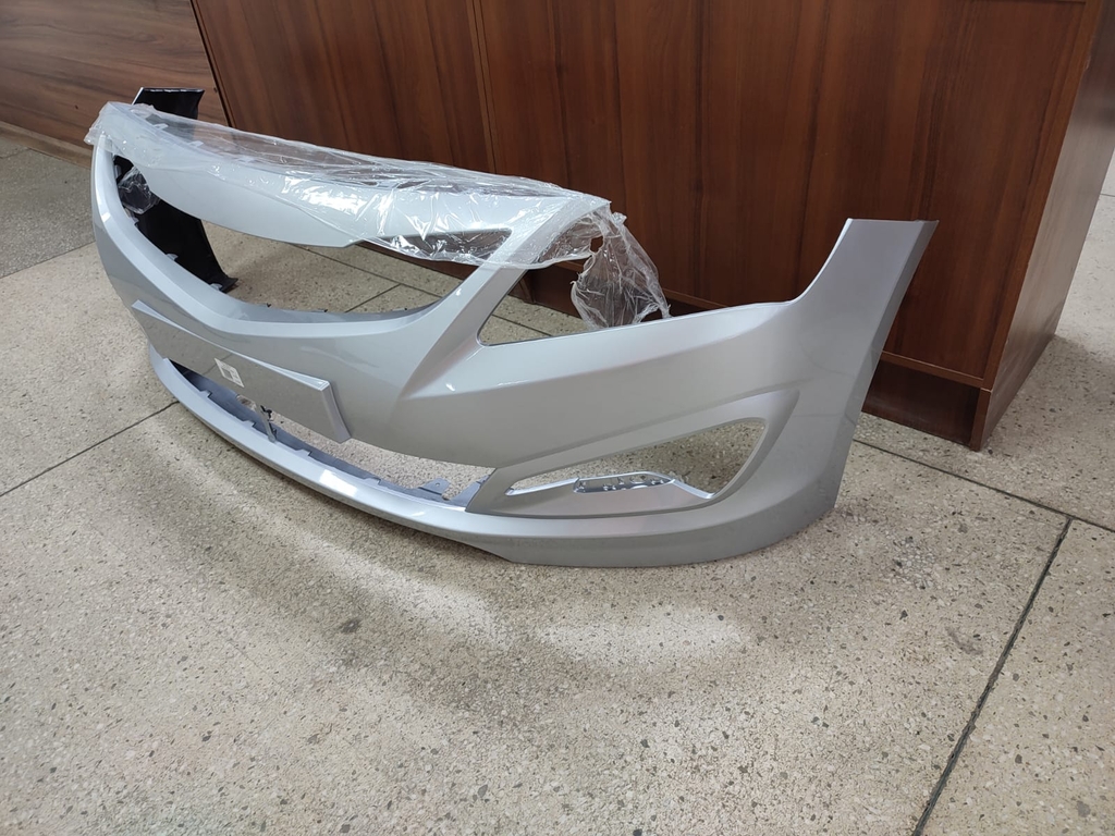 Бампер HYUNDAI SOLARIS передний ТехноПласт Sleek Silver RHM 2014-2017 