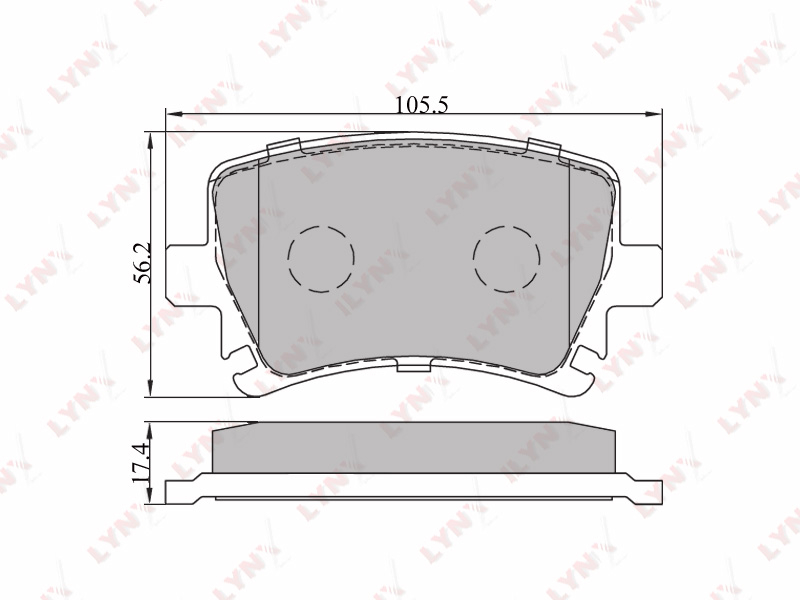 Колодки тормозные дисковые зад Volkswagen PASSAT LYNXauto BD-1204