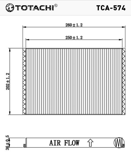 Фильтр салонный TOTACHI TCA574 VOLVO