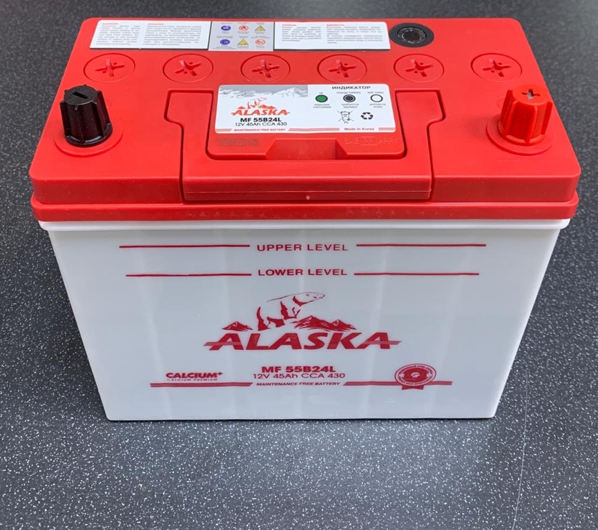 Аккумуляторная батарея ALASKA 8808240010467 MF 45A/ч CCA 430A 55B24L 234/127/220 calcium+
