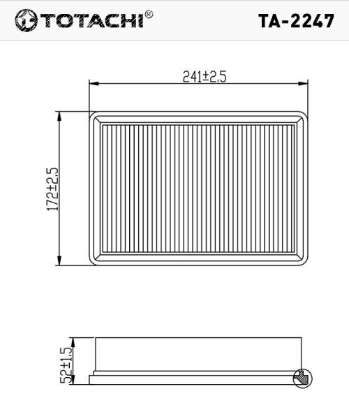Фильтр воздушный TOTACHI TA2247 AVEO