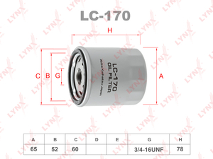 Фильтр масляныйTOYOTA Corolla CHEVROLET	Aveo CITROEN	C1 LYNXauto LC170