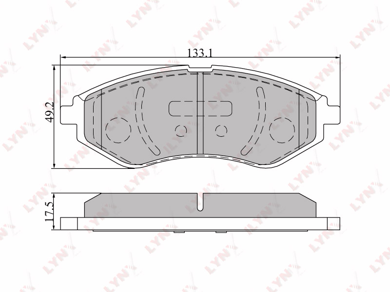 Колодки тормозные дисковые Перед CHEVROLET AVEO KALOS LYNXauto BD1803