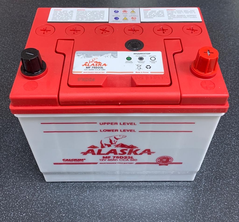 Аккумуляторная батарея ALASKA 8808240010481 MF 60A/ч ССA 580A 75D23L 230/172/220 calcium+