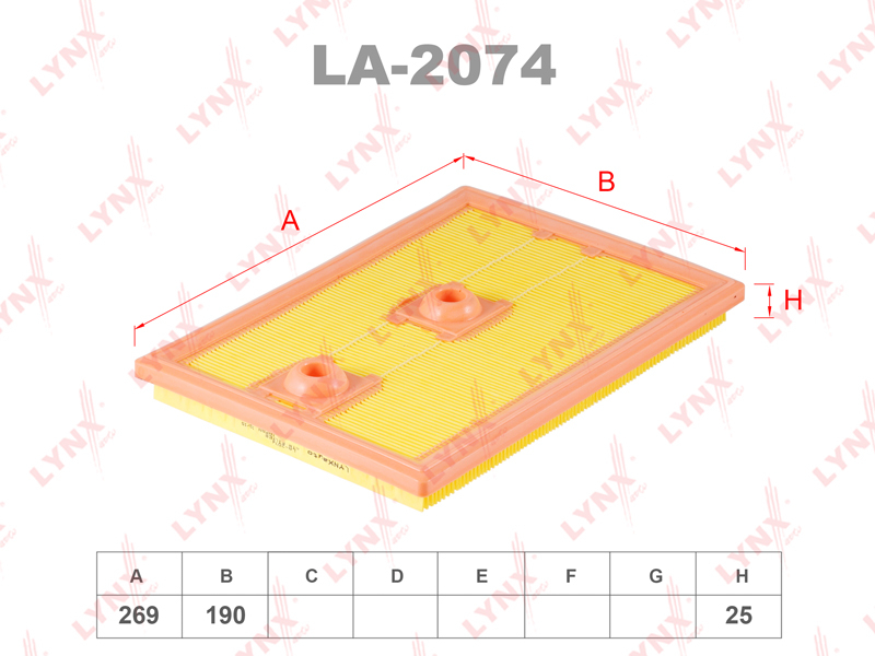 Фильтр воздушный LYNXauto LA-2074 VW Polo Jetta SKODA Fabia Rapid 1.2 1.4 TFSI OEM 