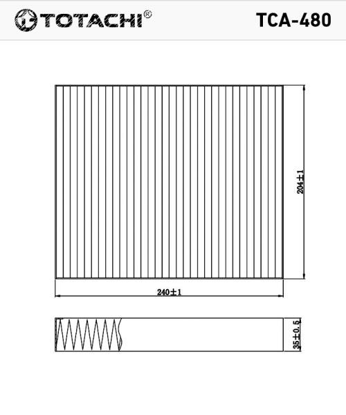 Фильтр салонный TOTACHI TCA480 GM